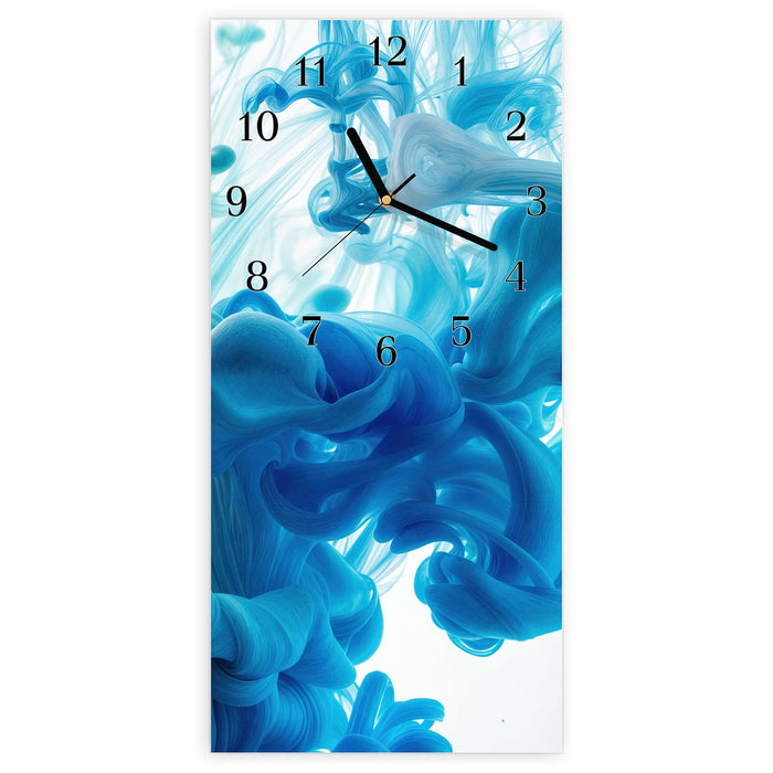 Wanduhr Farbige_ Wirbel aus Glas – Hochformat 30 × 60 cm mit Ziffernblatt Klassisch