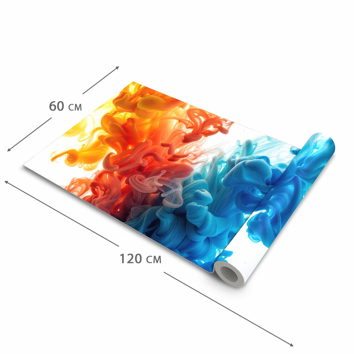 Hygienischer rutschfester Küchenläufer mit Motiv Farbige_ Wirbel in der Grösse 60x180 cm
