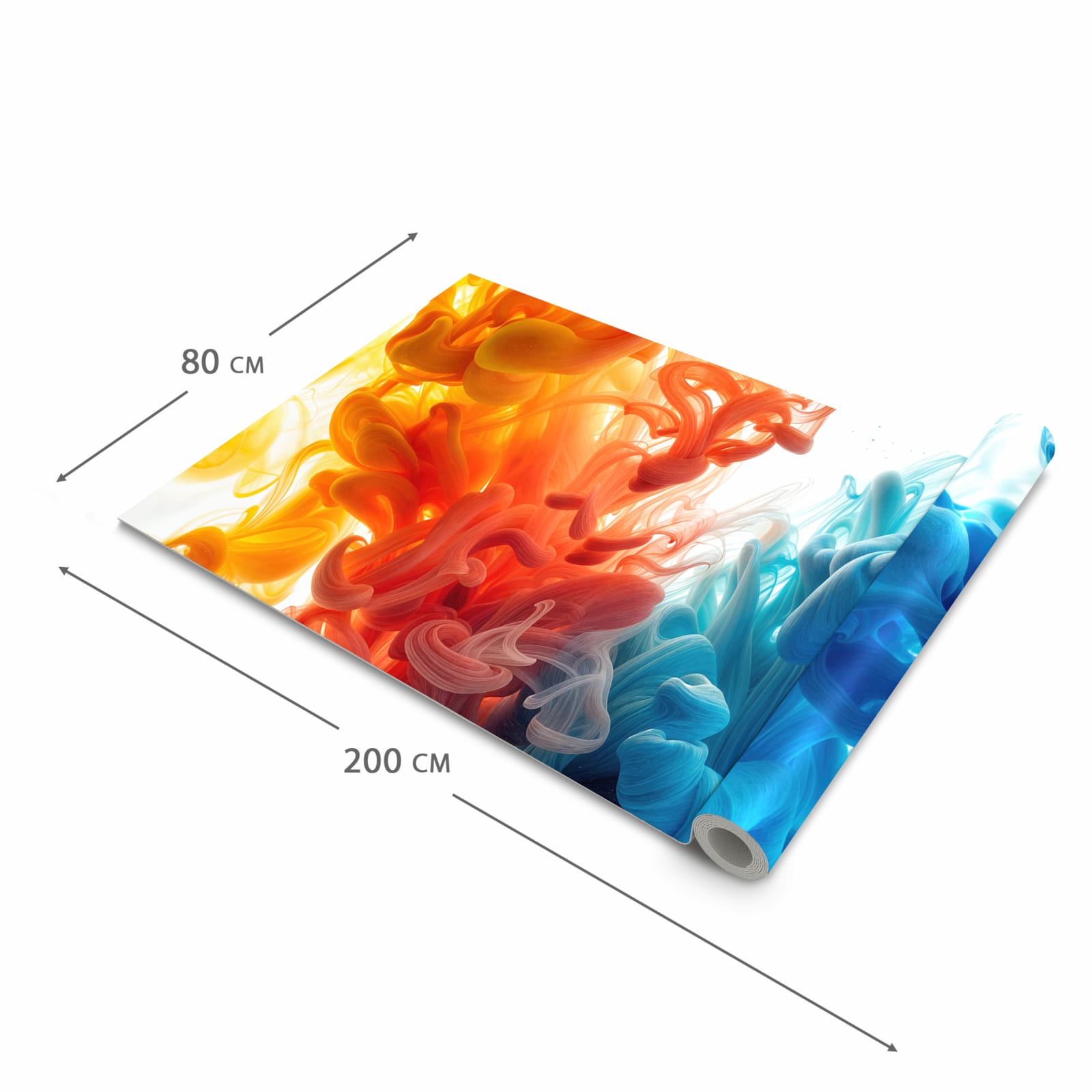 Abwaschbarer Küchenläufer mit Motiv Farbige_ Wirbel in der Grösse 60x180 cm für Ordnung