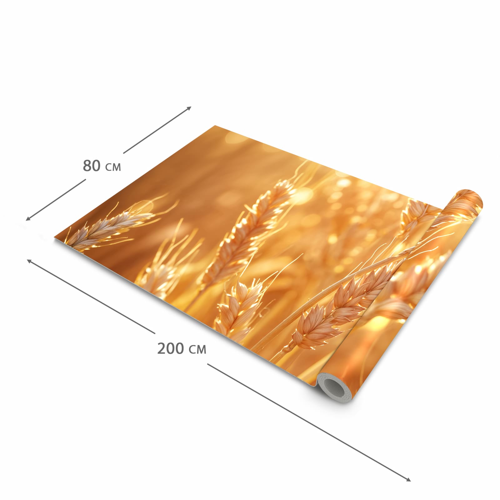 Farbbeständiger waschbarer Teppich Esstisch mit Motiv Weizenfelder in der Grösse 60x150 cm