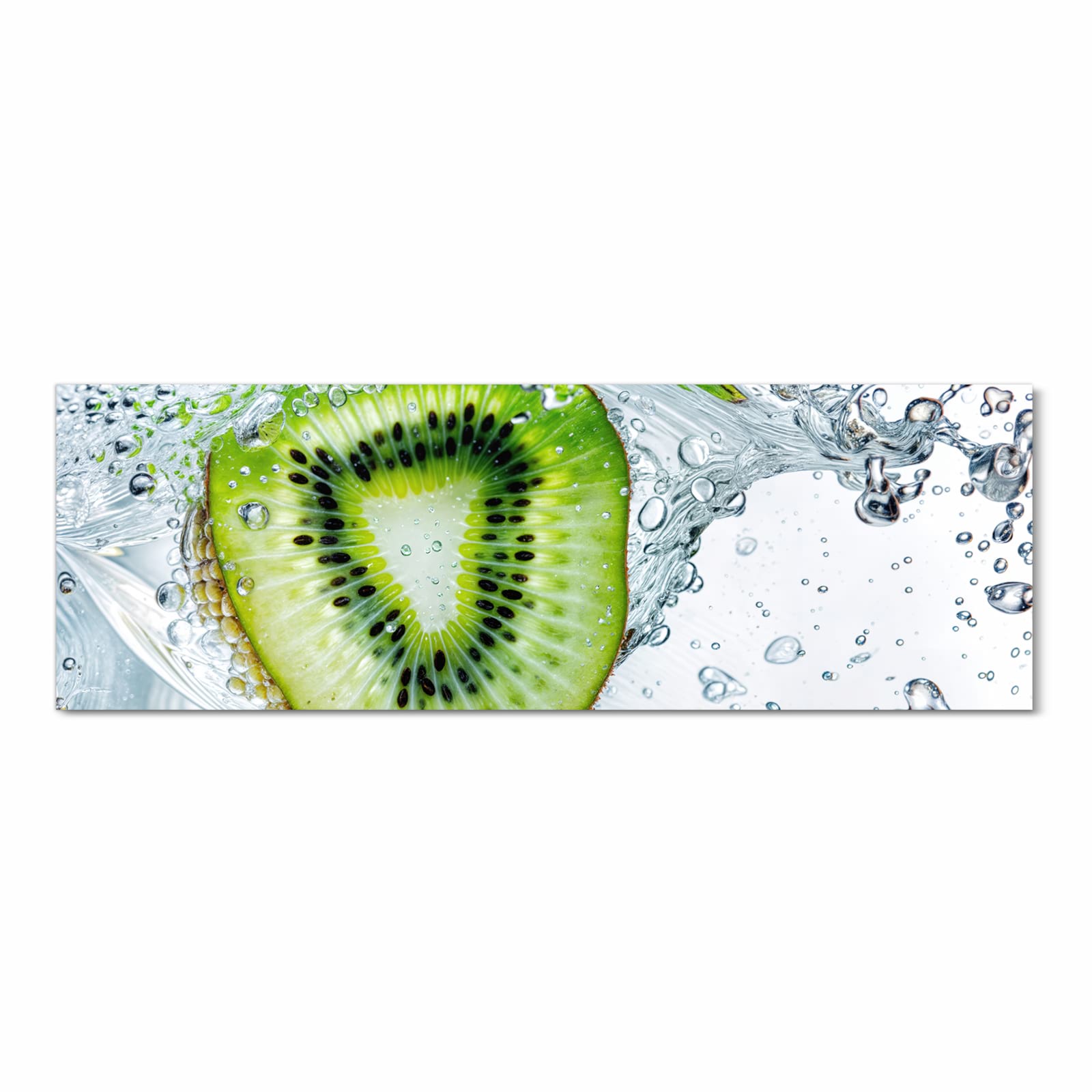 Hygienischer rutschfester Läufer mit Motiv Kiwi im Wasser in Frontansicht für den Flur