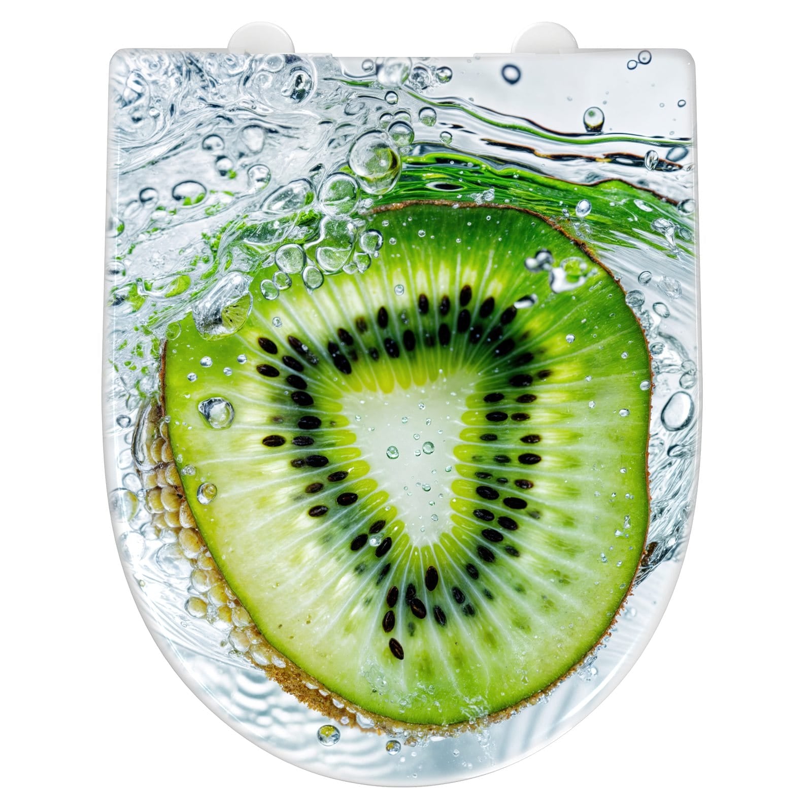 WC-Sitz mit Absenkautomatik Kiwi im Wasser