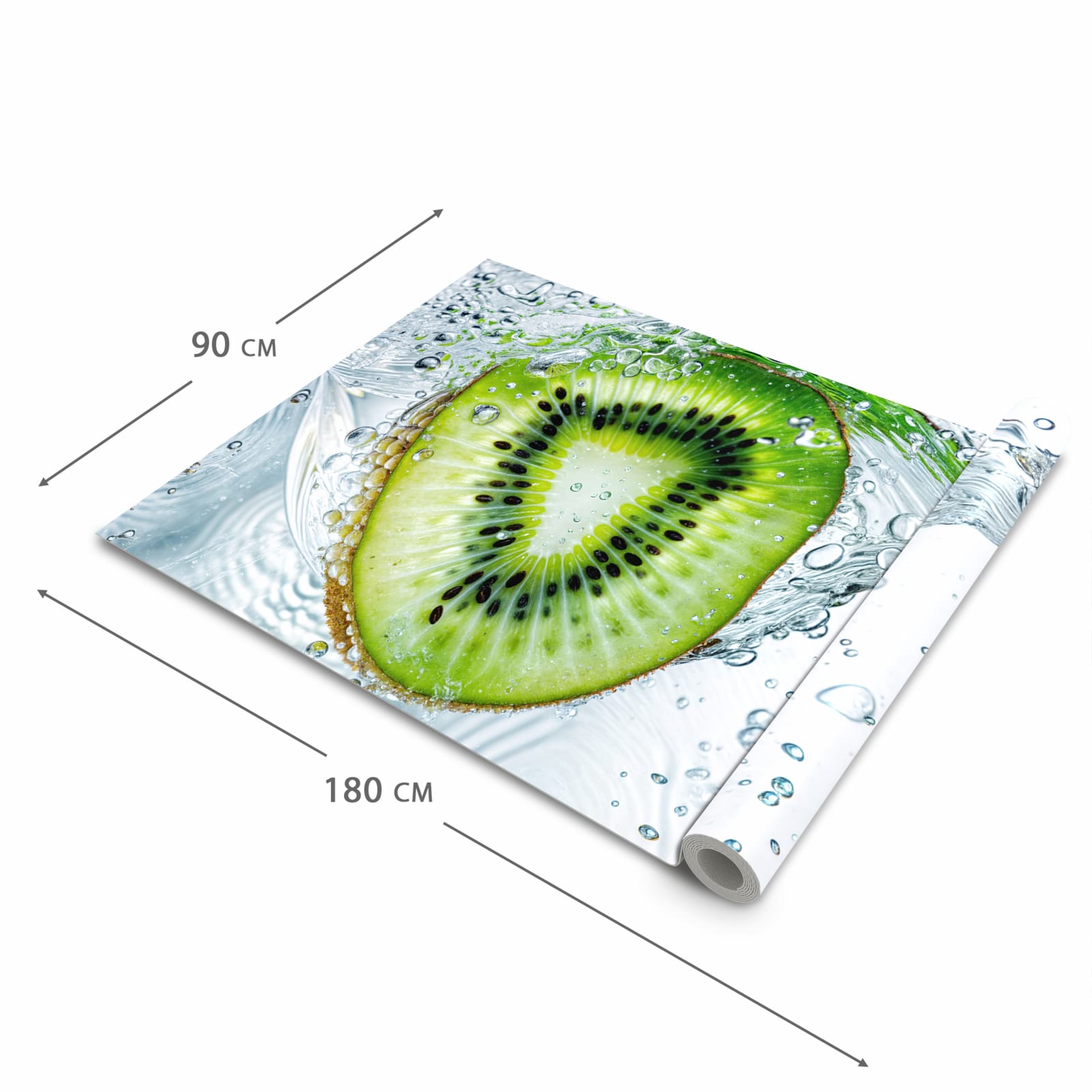 Hygienischer Küchenläufer mit Motiv Kiwi im Wasser in der Grösse 60x150 cm