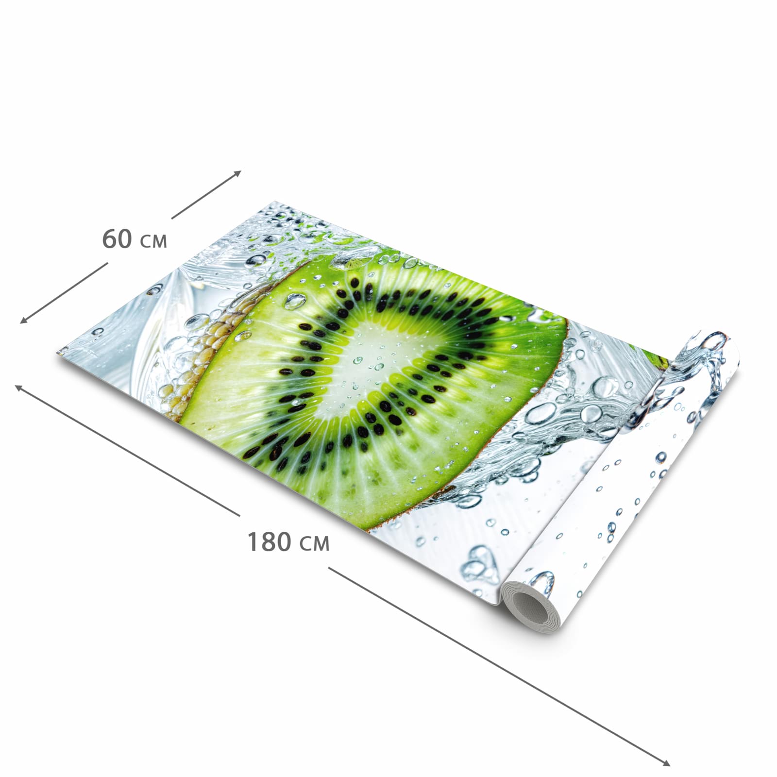 Schmutzabweisender Läufer für die Küche mit Motiv Kiwi im Wasser in der Grösse 60x120 cm