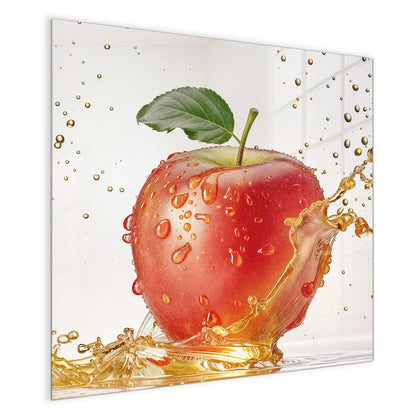 Magnettafel mit dem Motiv Apfel mit Goldspritzer