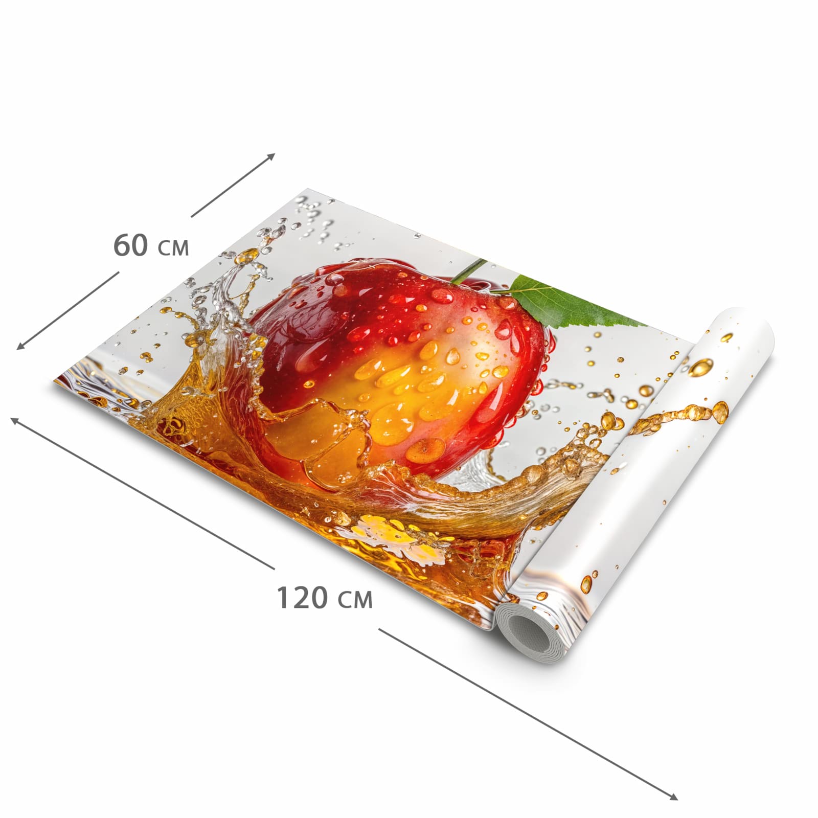 Rutschfester Küchenteppich mit Motiv Apfel von Spritzender in der Größe 90x240 cm