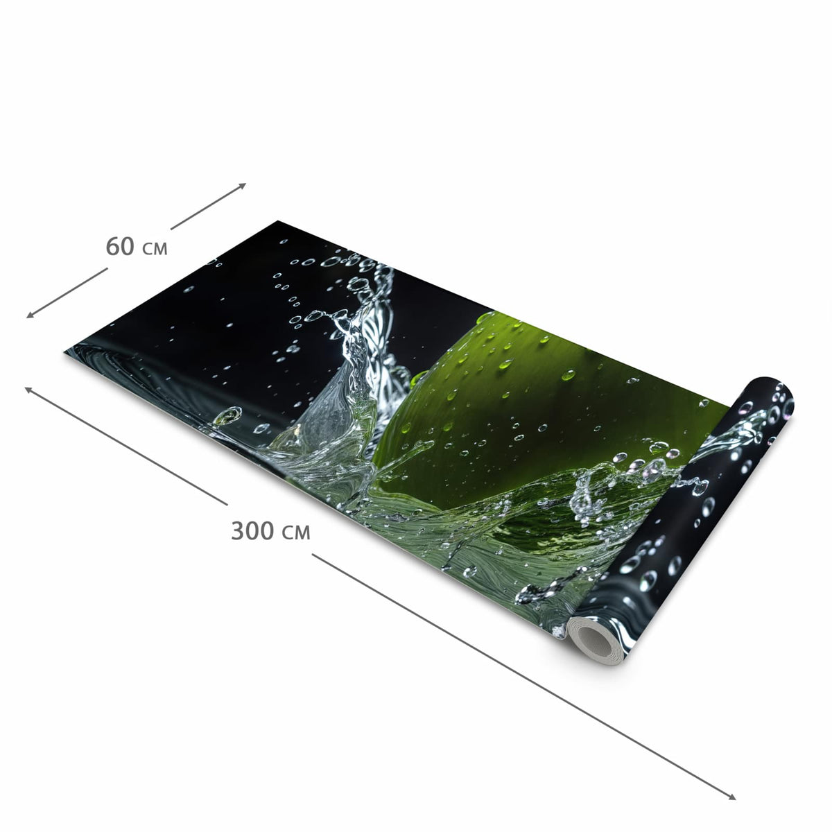 Komfortabler Teppich für Esszimmer mit Motiv Apfel im Wasser in der Größe 90x240 cm