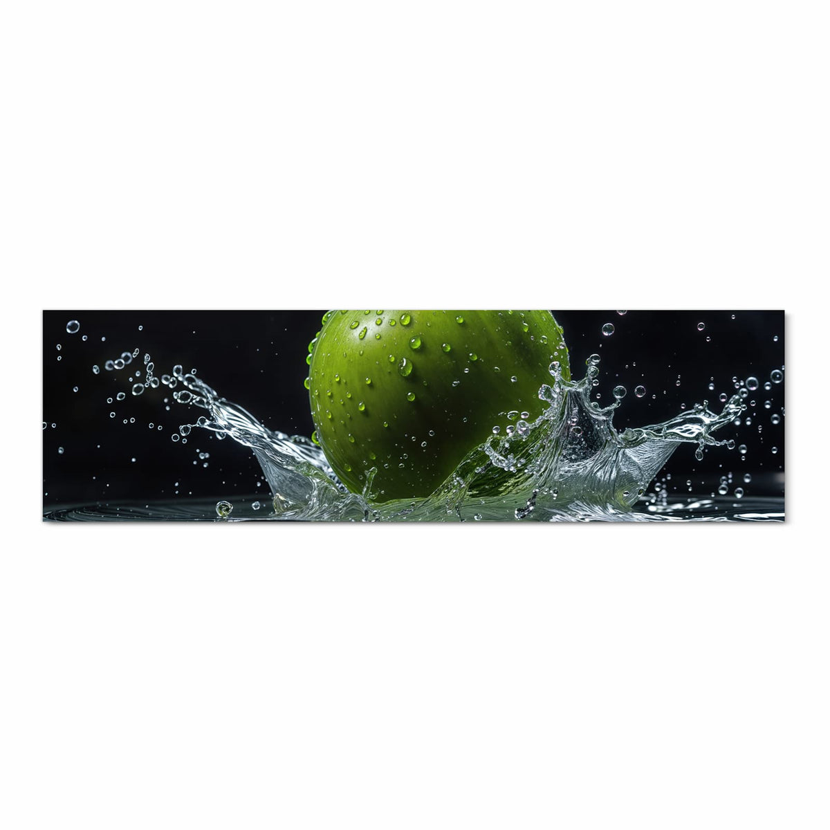 Fleckenresistenter großer Küchenteppich mit Motiv Apfel im Wasser in Frontansicht