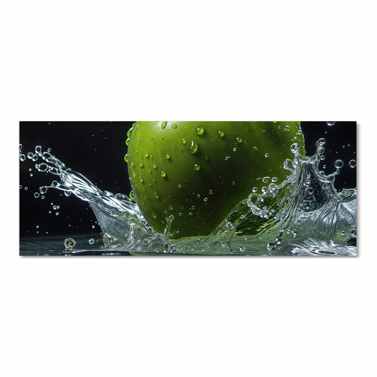 Küchenteppich mit Motiv Apfel im Wasser in Frontansicht - sicher aufbewahren