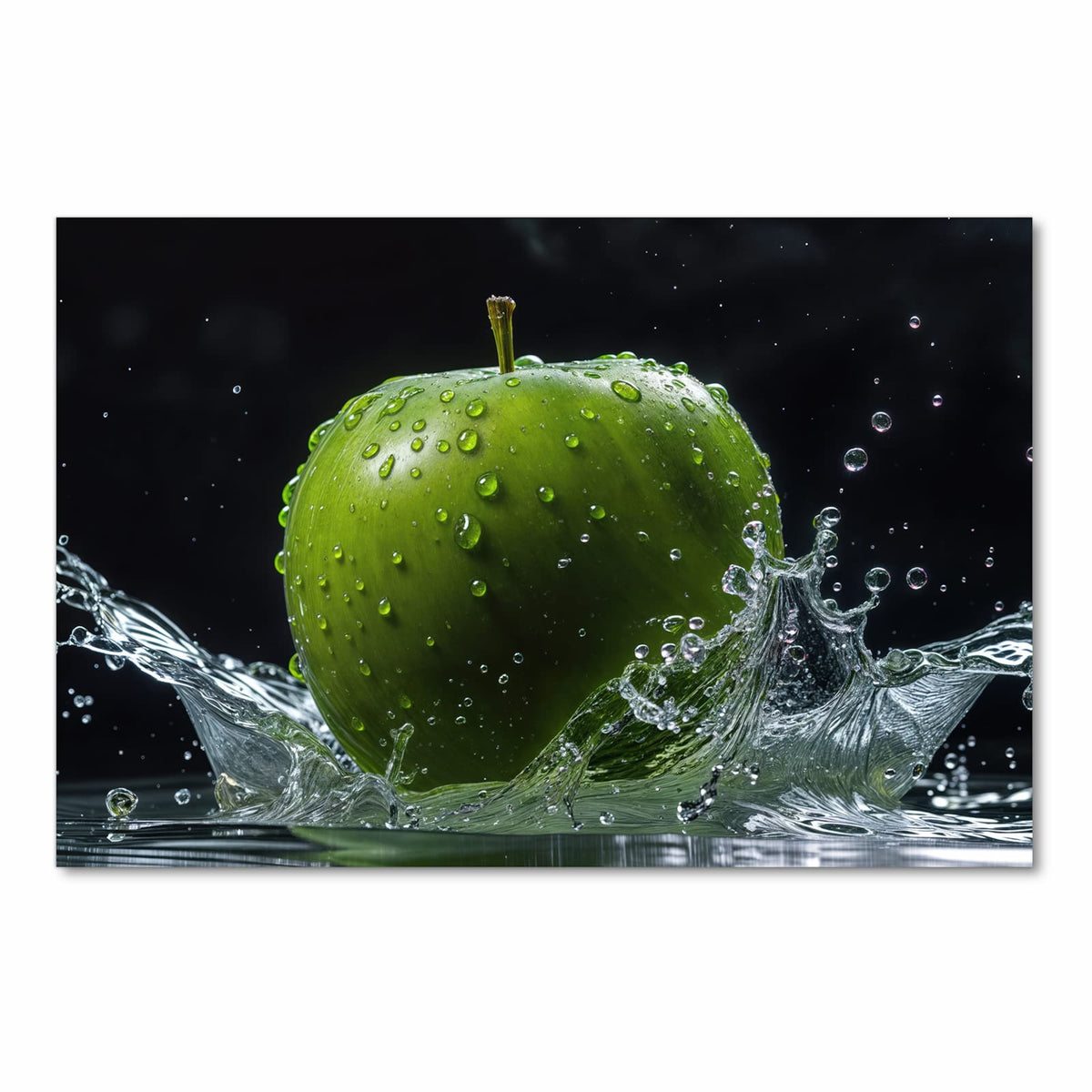 Waschbarer Küchenteppich mit Motiv Apfel im Wasser in Frontansicht für Trittkomfort