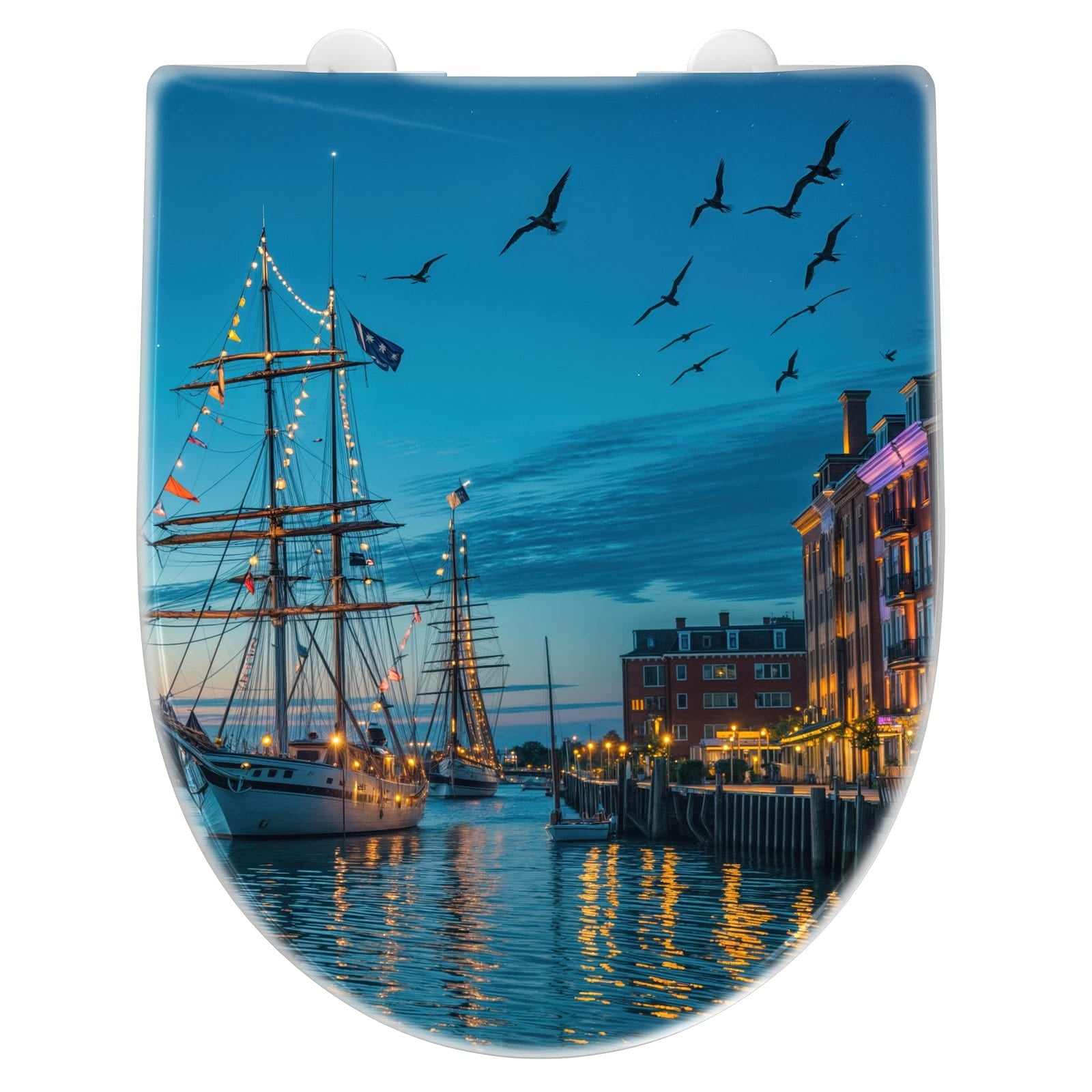 WC-Sitz mit Absenkautomatik Schiffe im Hafen