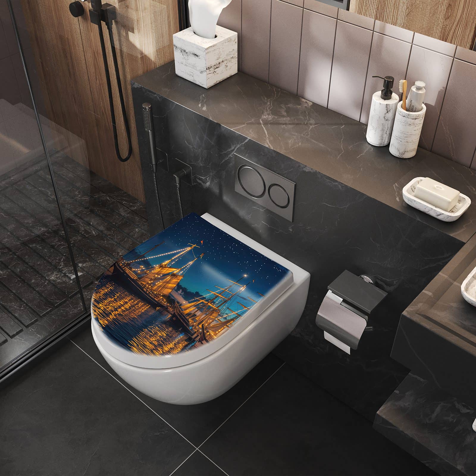 WC-Sitz mit Absenkautomatik Nachthafen