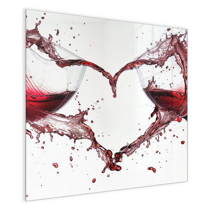 Magnettafel mit dem Motiv Rotwein in Herzform