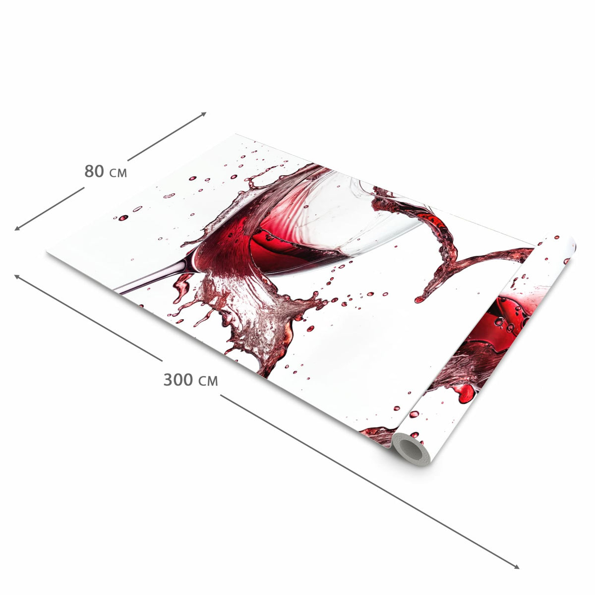 Geruchsneutraler langer Teppich Flur mit Motiv Weingläser Herz in der Grösse 80x300 cm