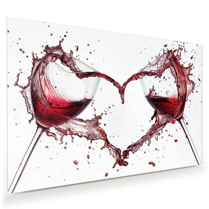 Wandbild mit dem Motiv Rotwein in Herzform
