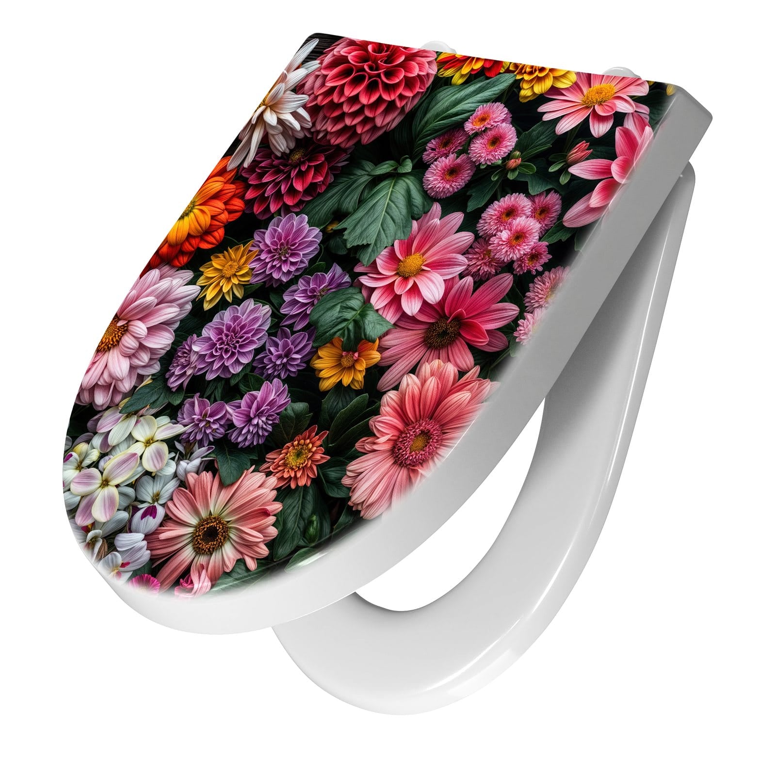 WC-Sitz mit Absenkautomatik Blumenkomposition