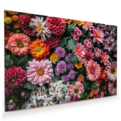 Wandbild mit dem Motiv Bunter Blütenteppich