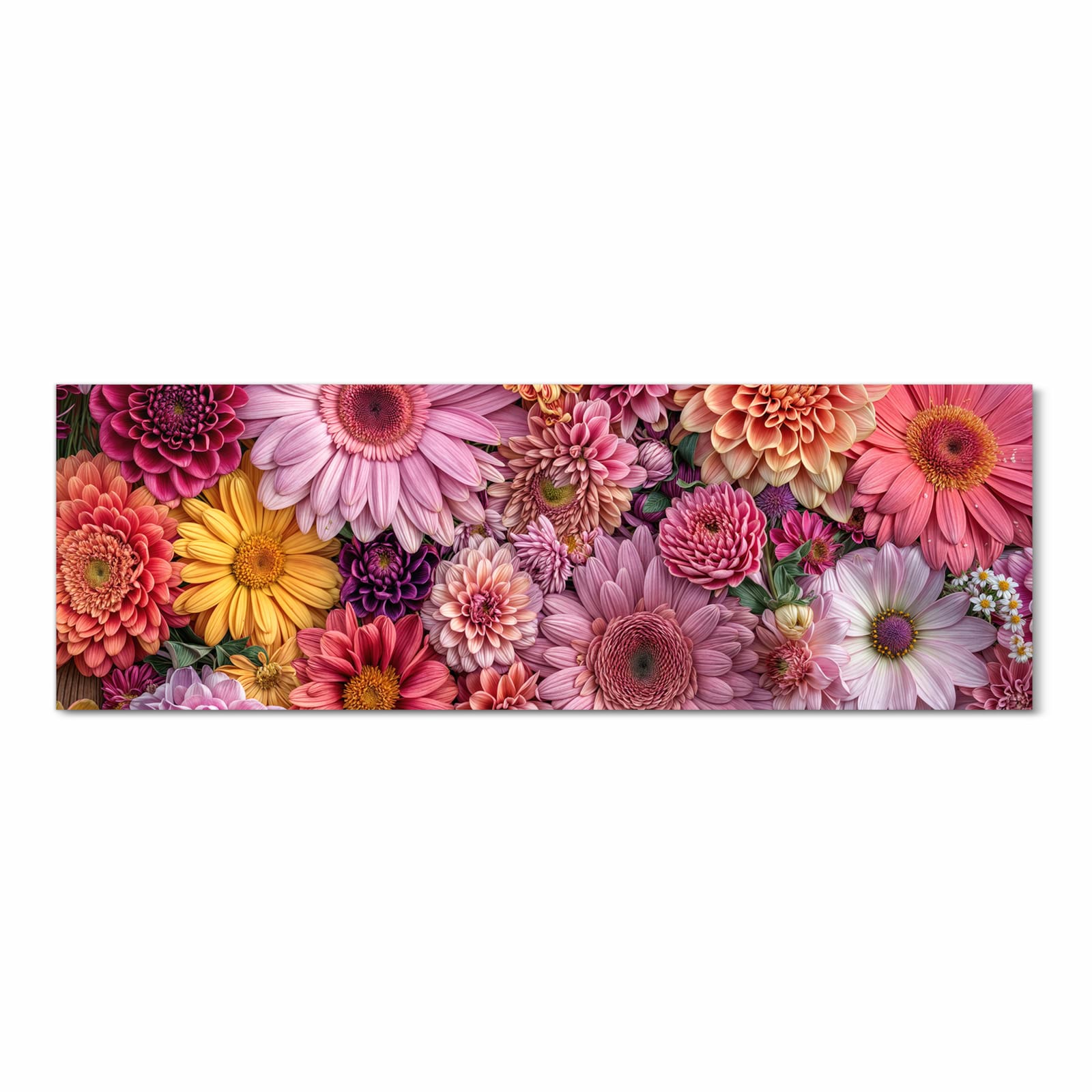 Schmutzabweisender Läufer für die Küche mit Motiv Bunte Blumenpracht in Frontansicht