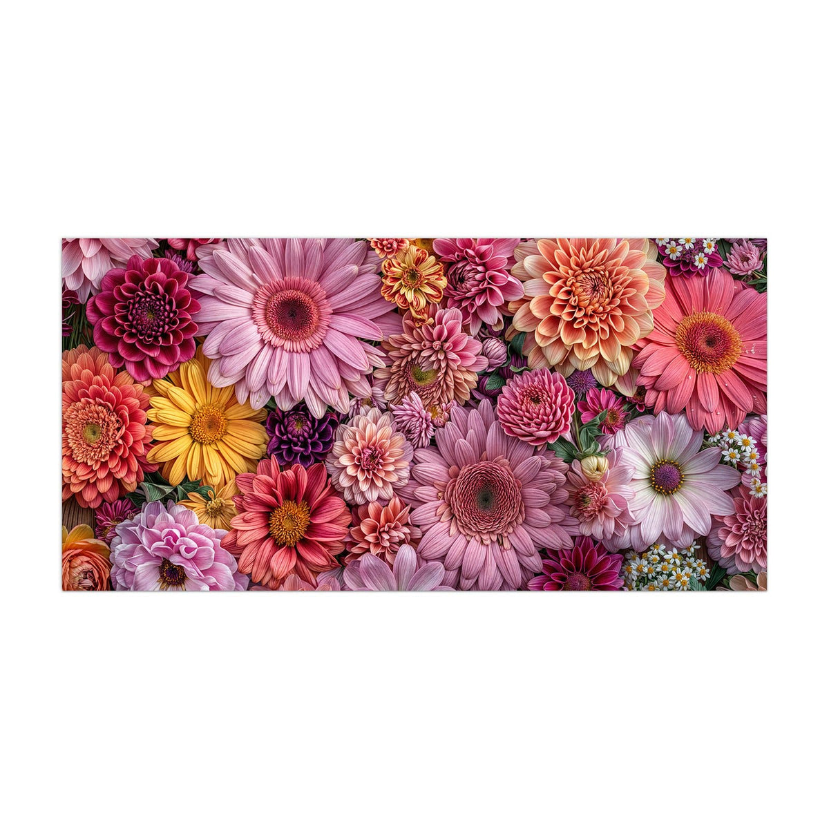 Küchenrückwand aus Glas Rosa Blütenteppich im Hochformat, Motiv bildfüllend von vorn