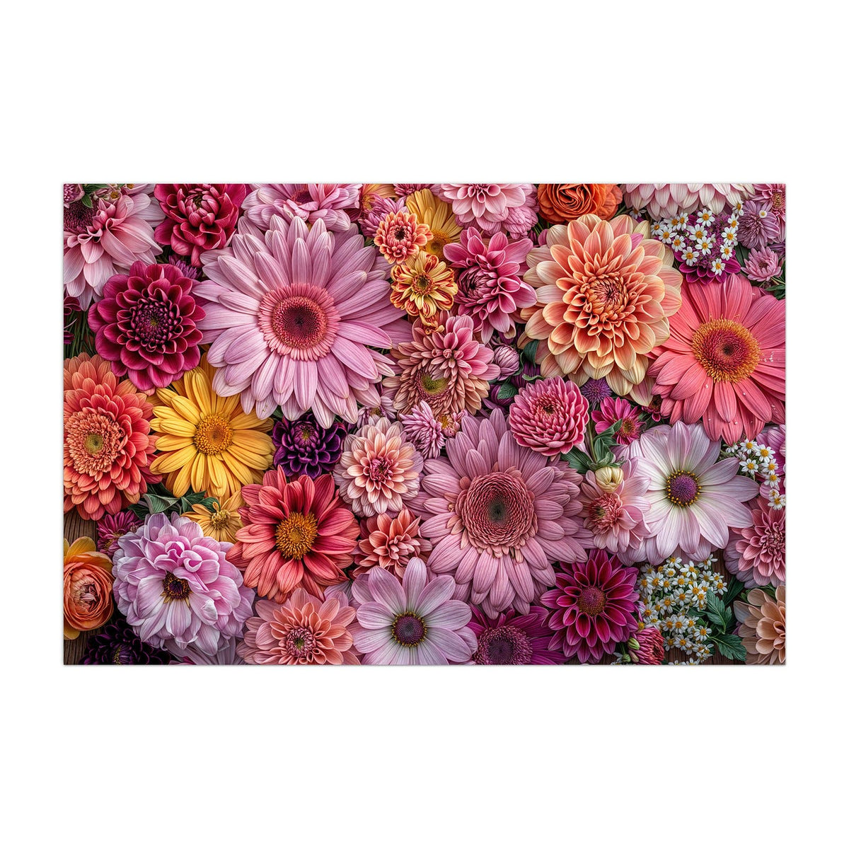 Küchenrückwand aus Glas Rosa Blütenteppich im Hochformat, Motiv bildfüllend von vorn