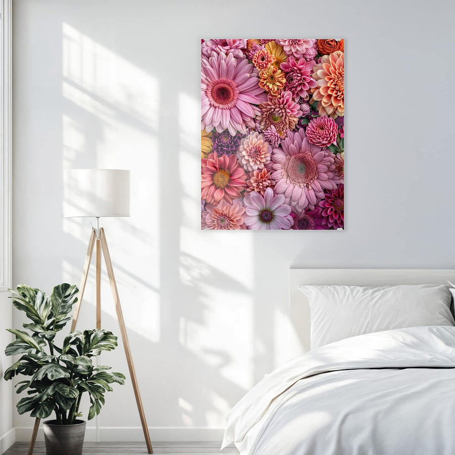 Maße Wandbild - Rosa Blütenteppich - Hochformat