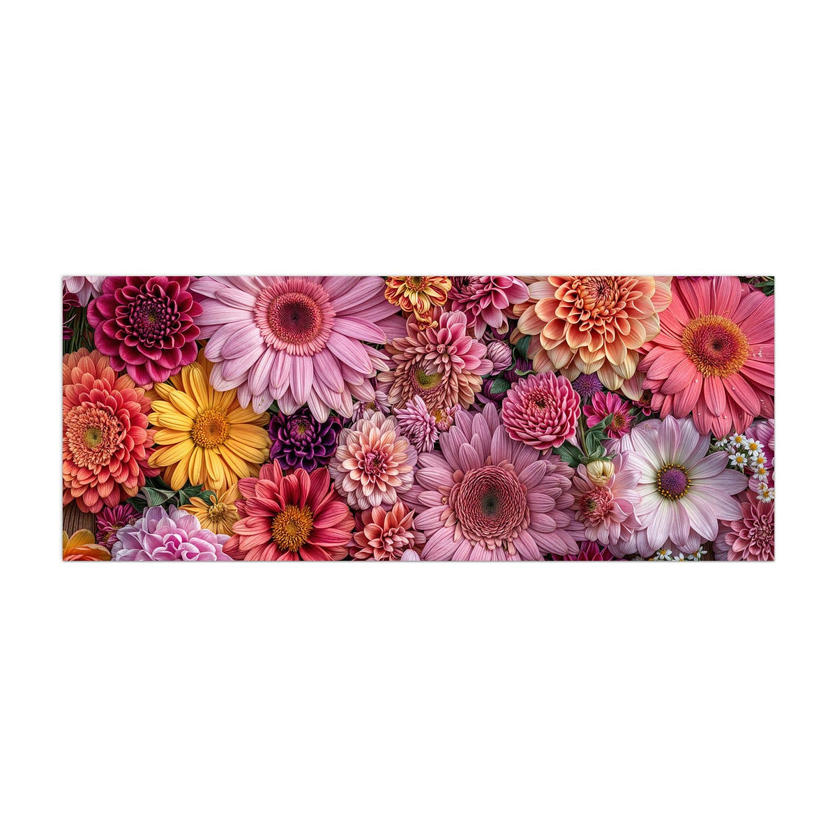 Küchenrückwand aus Glas Rosa Blütenteppich im Hochformat, Motiv bildfüllend von vorn