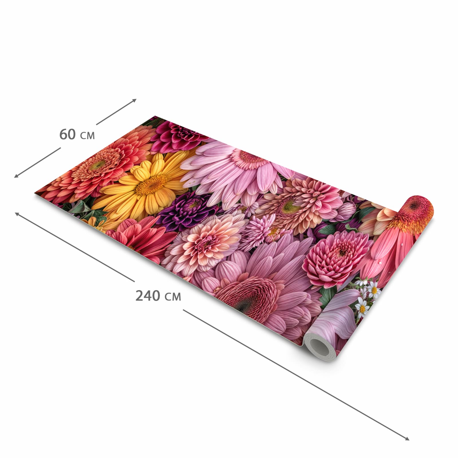 UV-beständiger Küchenläufer mit Motiv Bunte Blumenpracht in der Grösse 80x280 cm