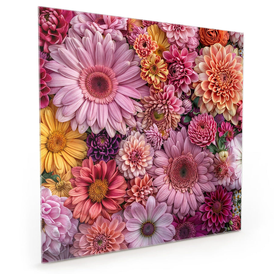 Maße Küchenrückwand Rosa Blütenteppich aus Glas