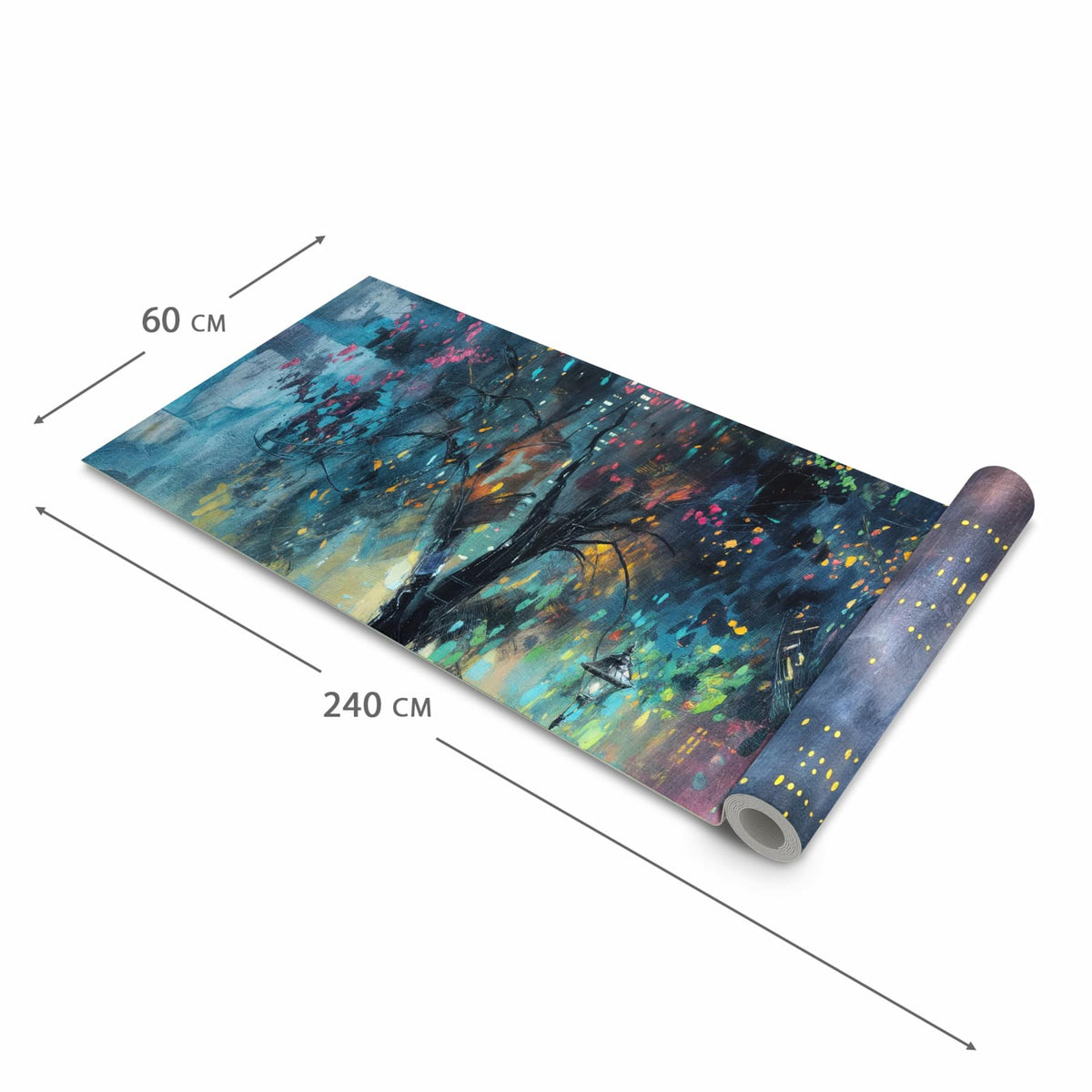Waschbarer rutschfester Küchenteppich mit Motiv Regen in der Stadt in der Größe 80x250 cm