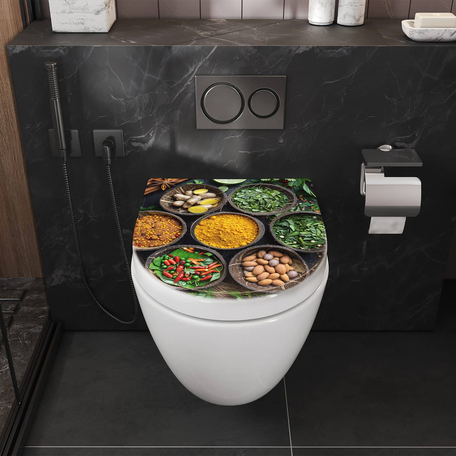WC-Sitz mit Absenkautomatik Gewürz Variationen