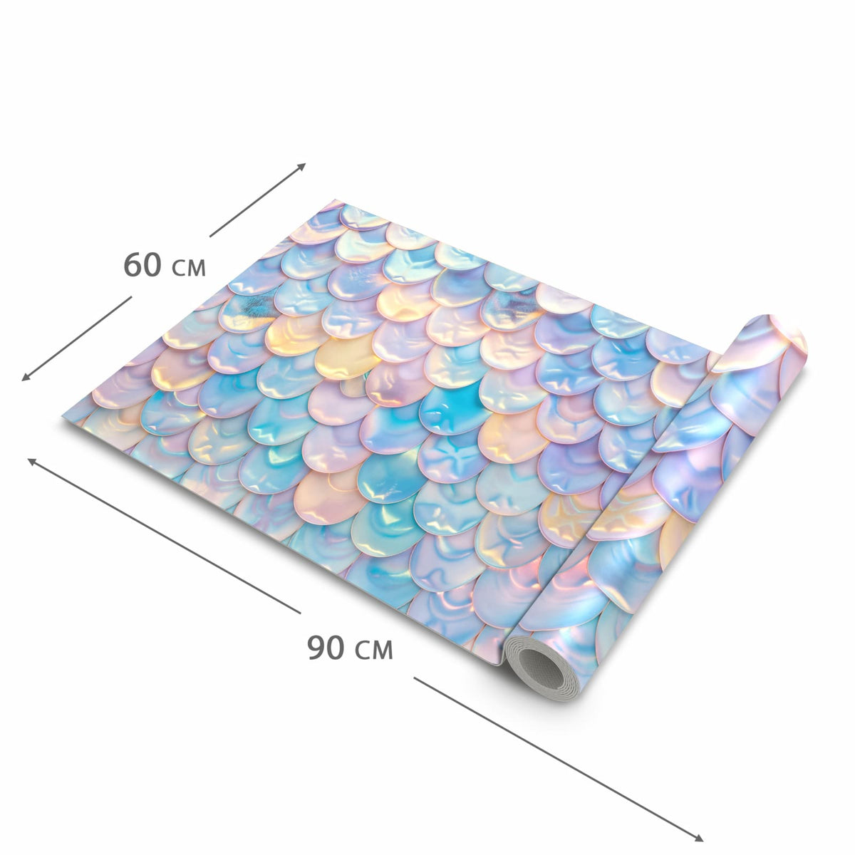 Küchenteppich mit Motiv Schuppen Mix Pastell in der Grösse 80x250 cm für Ordnung & Übersicht