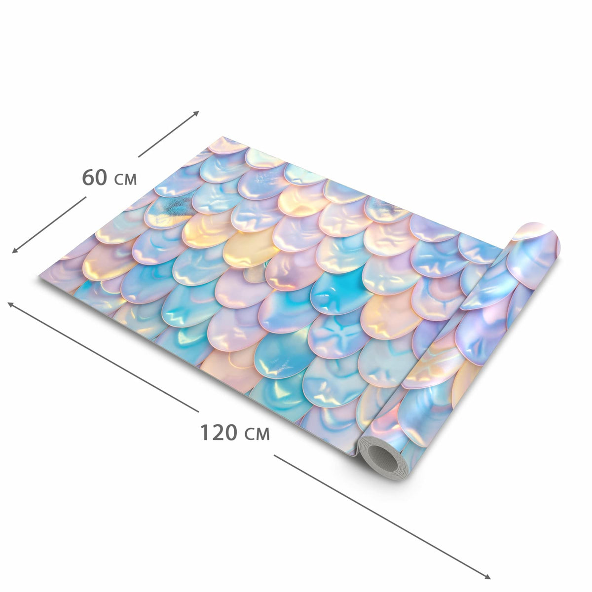 Strapazierfähiger abwaschbarer Küchenläufer mit Motiv Schuppen Mix Pastell in der Größe 80x200 cm
