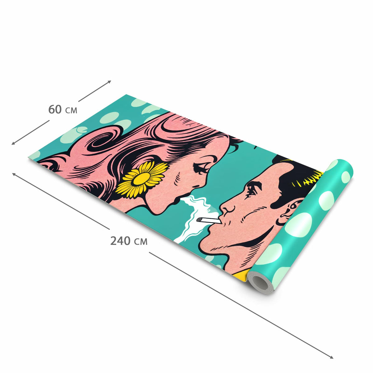 Schmutzabweisender Küchenläufer mit Motiv Retro Pop Art Duo in der Grösse 80x200 cm