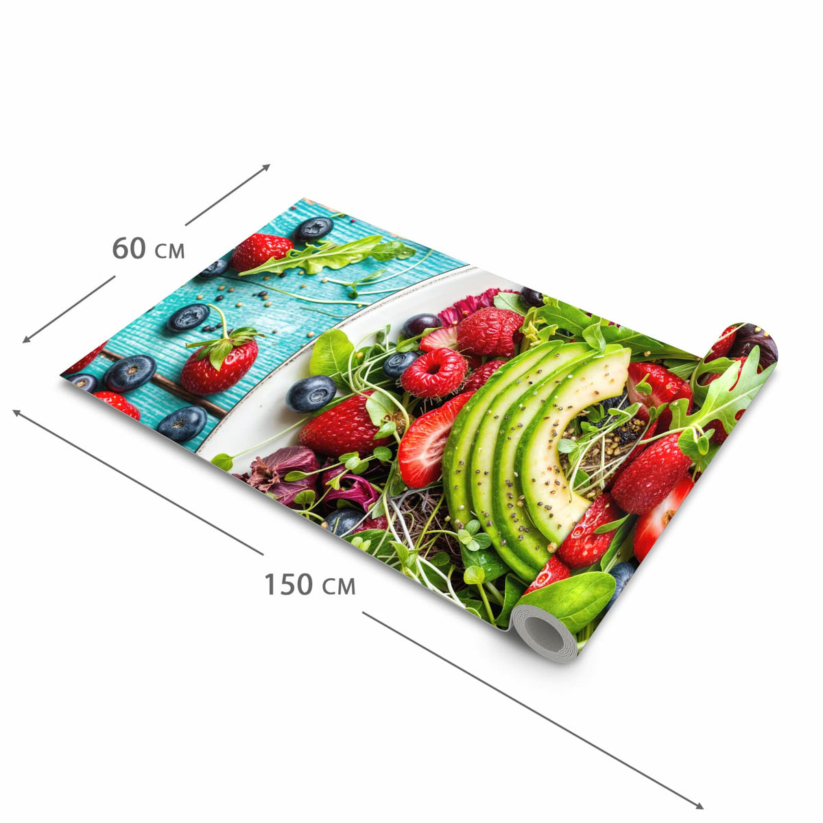 Schmutzabweisender Küchenläufer mit Motiv Salat von Gesunder in der Grösse 60x90 cm