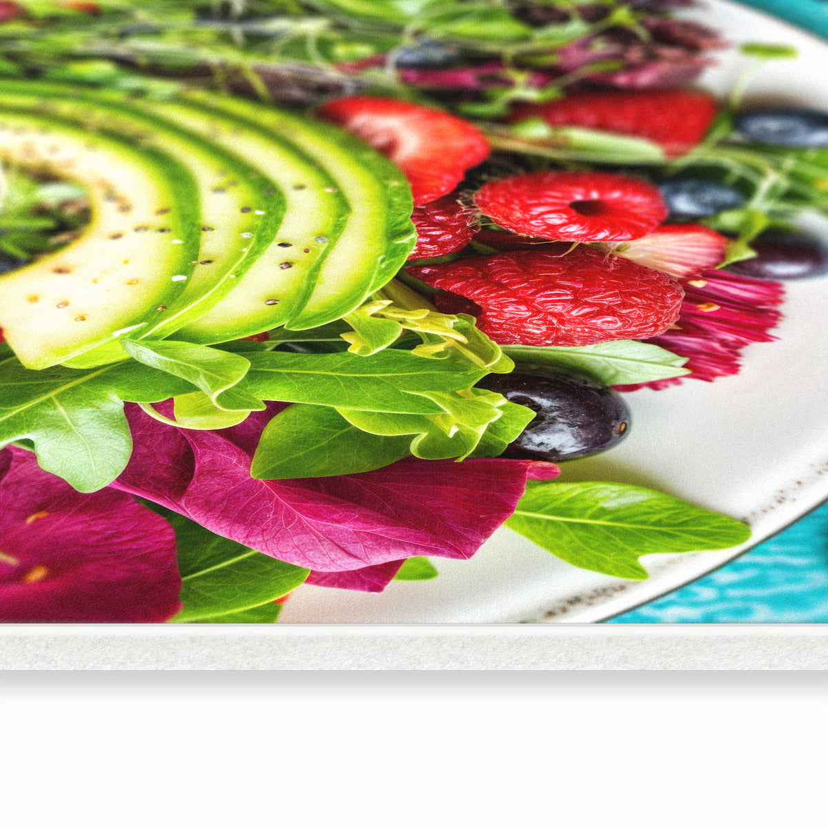 Flacher Küchenteppich mit Motiv Salat von Gesunder in seitlicher Ansicht - abwaschbar