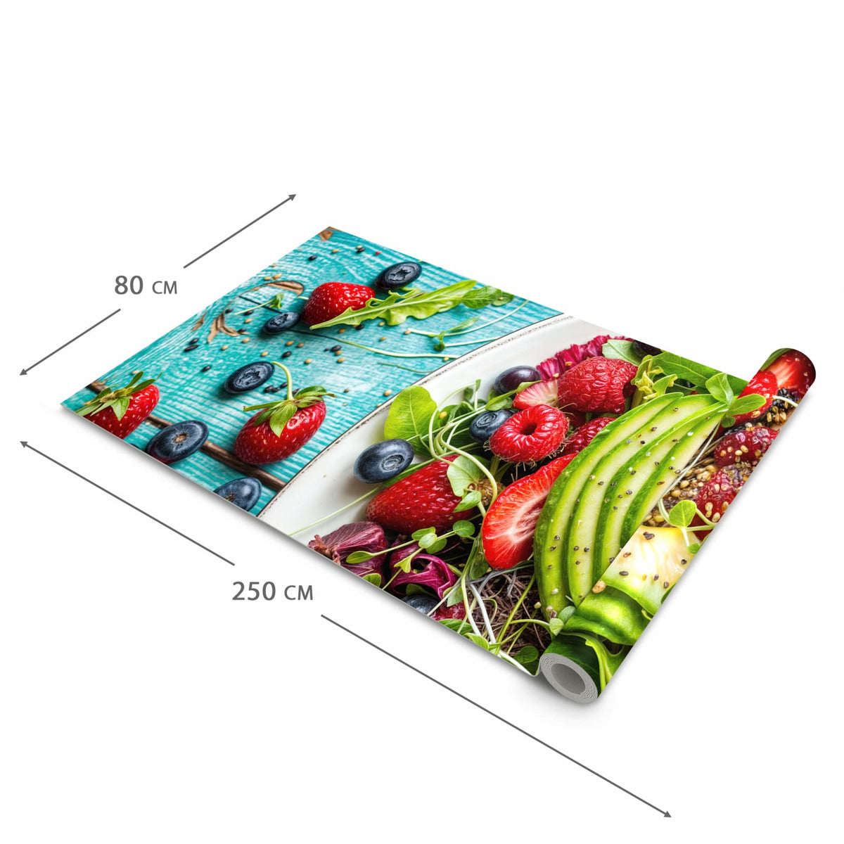 Pflegeleichter rutschfester Läufer mit Motiv Salat von Gesunder in der Grösse 60x90 cm