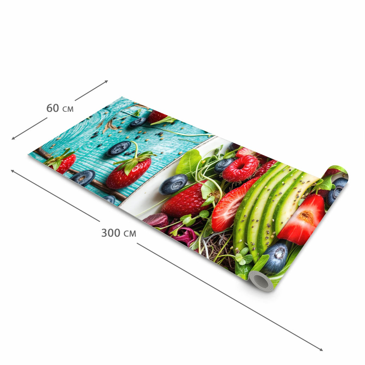 Pflegeleichter waschbarer Küchenläufer mit Motiv Salat von Gesunder in der Größe 60x90 cm