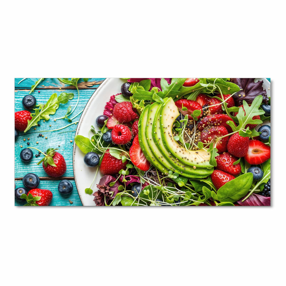 Pflegeleichter rutschfester Küchenläufer mit Motiv Salat von Gesunder in Frontansicht