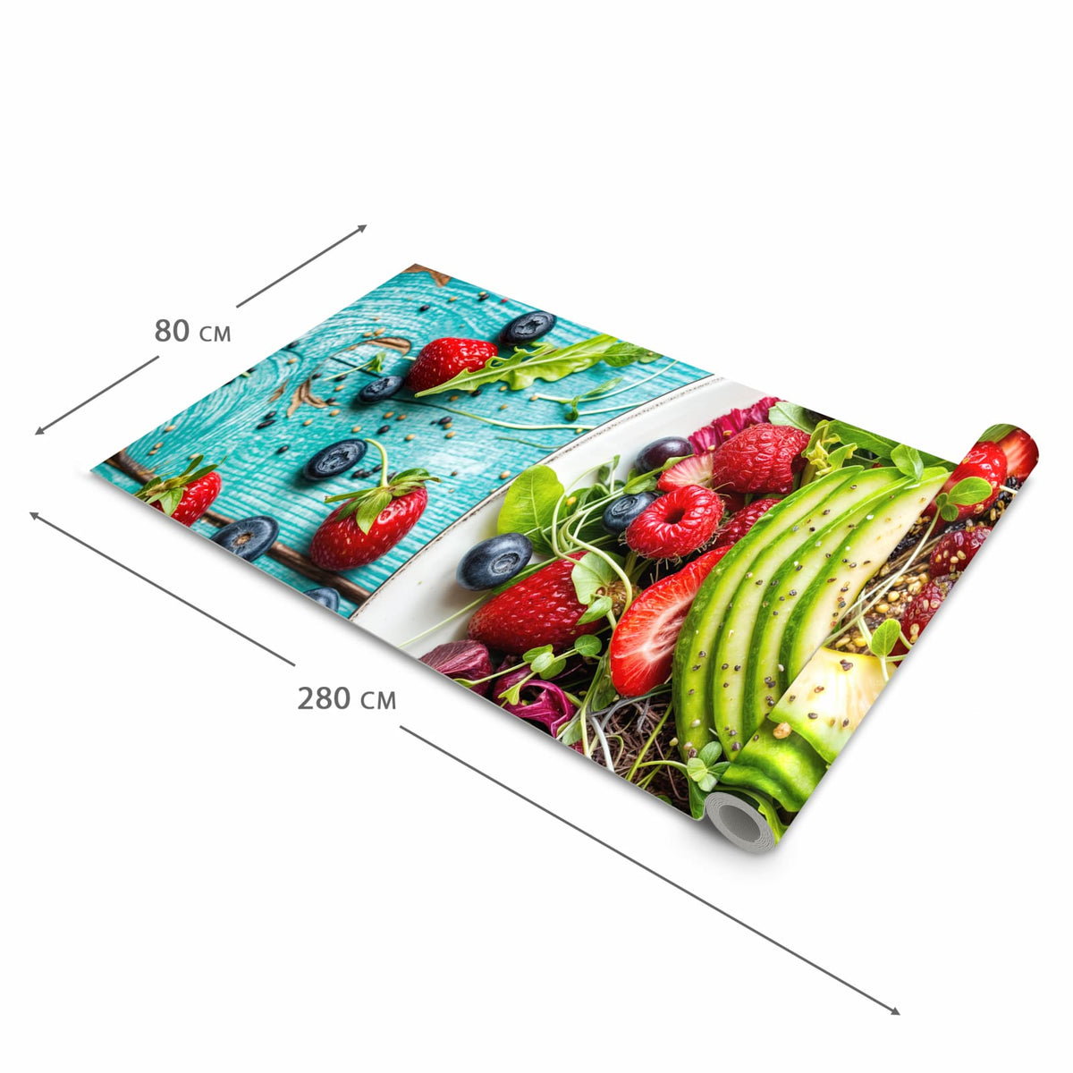 Dünner Küchenteppich mit Motiv Salat von Gesunder in der Grösse 60x90 cm - angenehme Haptik