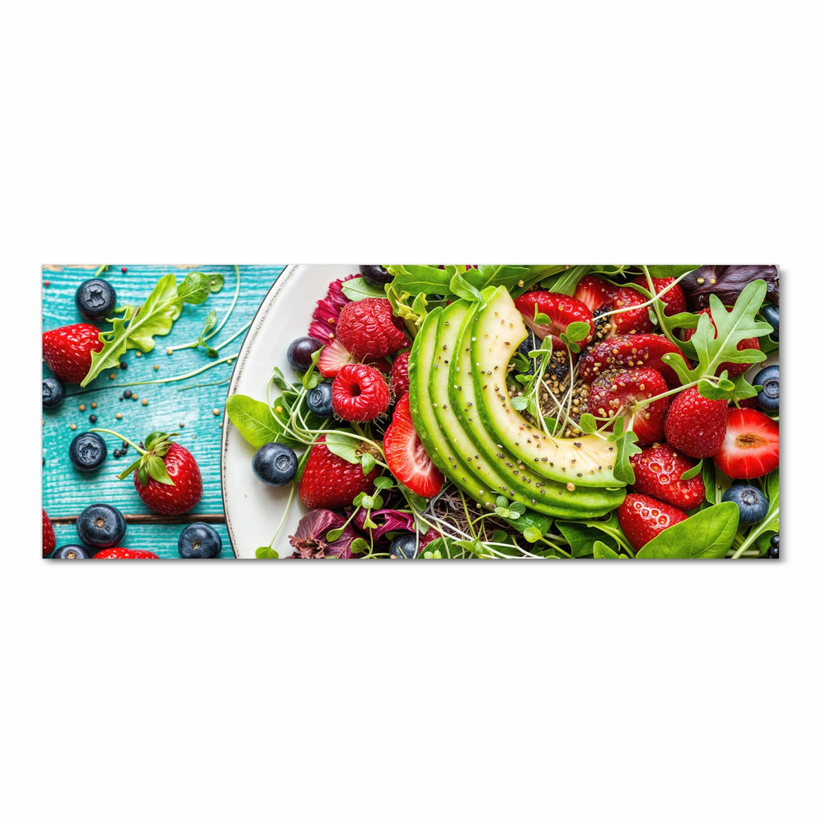 Komfortabler Küchenläufer mit Motiv Salat von Gesunder in Frontansicht für angenehmes Stehen