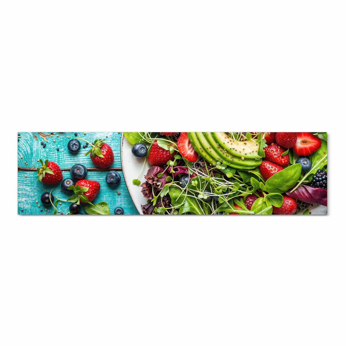 Ordnungsschaffender Küchenteppich mit Motiv Salat von Gesunder in Frontansicht für Übersicht