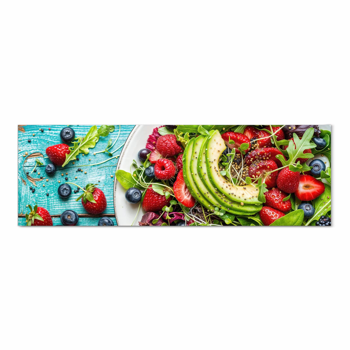 Feuchtigkeitsresistenter Küchenteppich mit Motiv Salat von Gesunder in Frontansicht