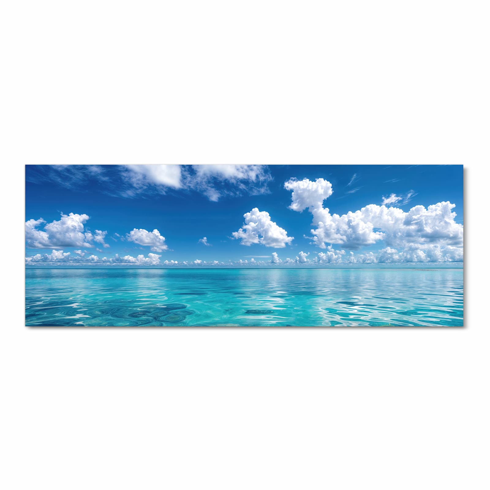 Abriebfester Küchenteppich mit Motiv Meereshorizont in Frontansicht zum Waschen