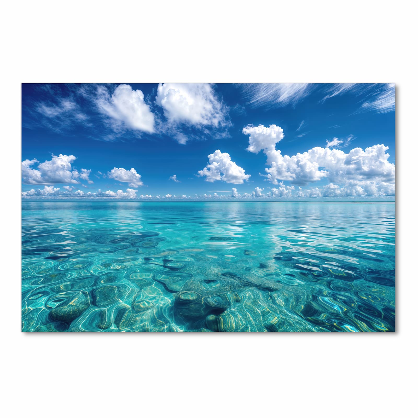 Formstabiler waschbarer Küchenteppich mit Motiv Meereshorizont in Frontansicht