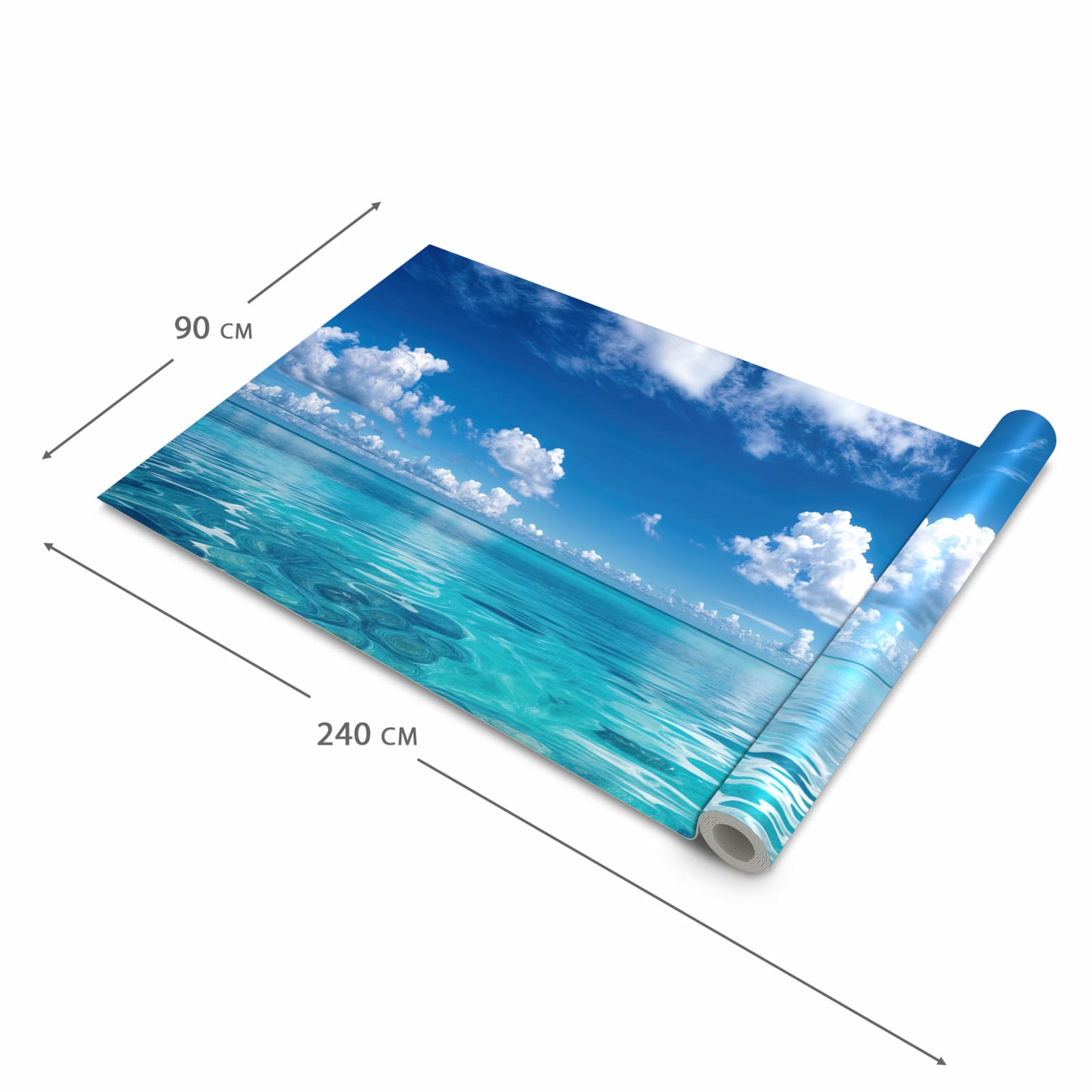 Rutschfester Küchenteppich mit Motiv Meereshorizont in der Grösse 60x90 cm