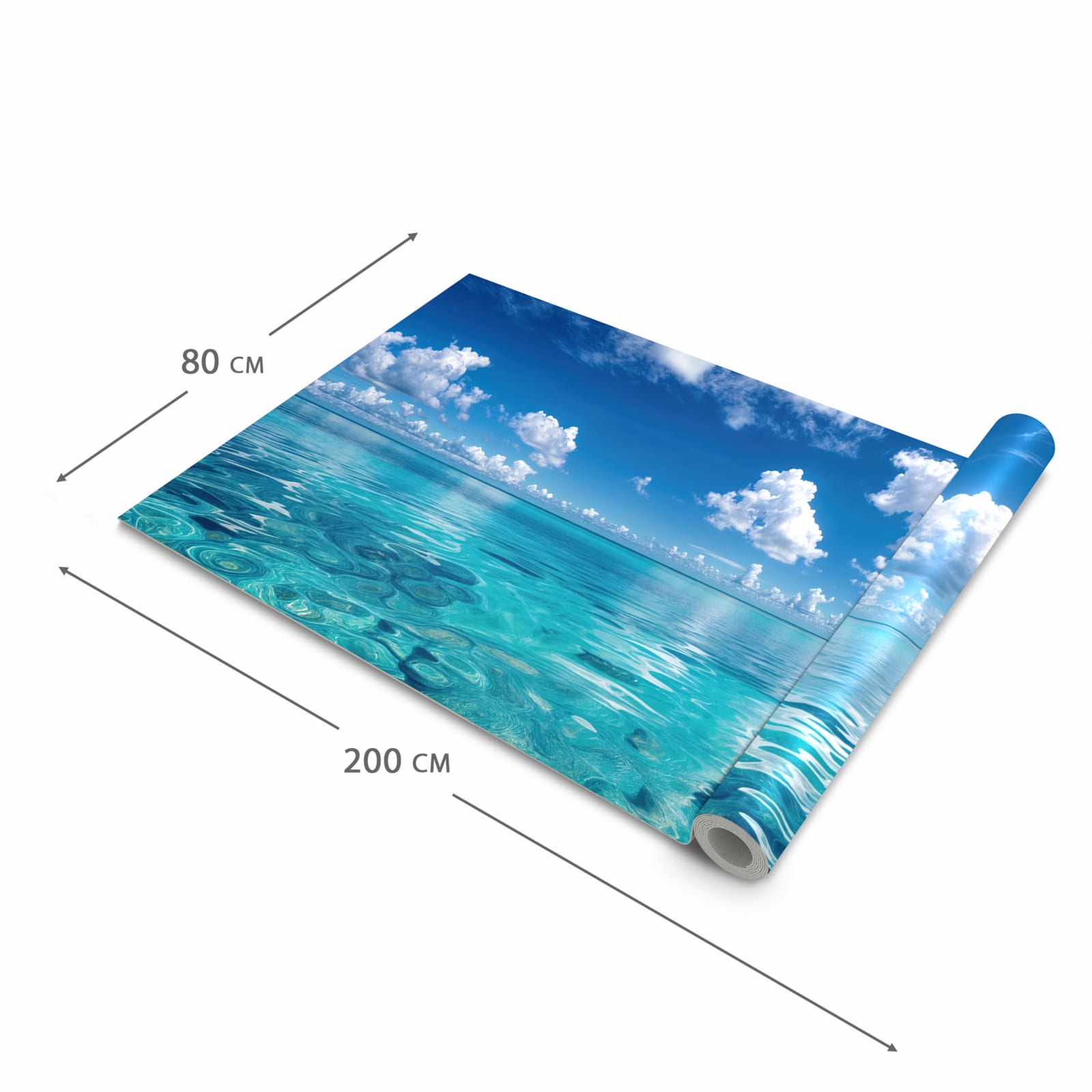 Moderner Küchenläufer mit Motiv Meereshorizont in der Grösse 60x300 cm - angenehme Haptik