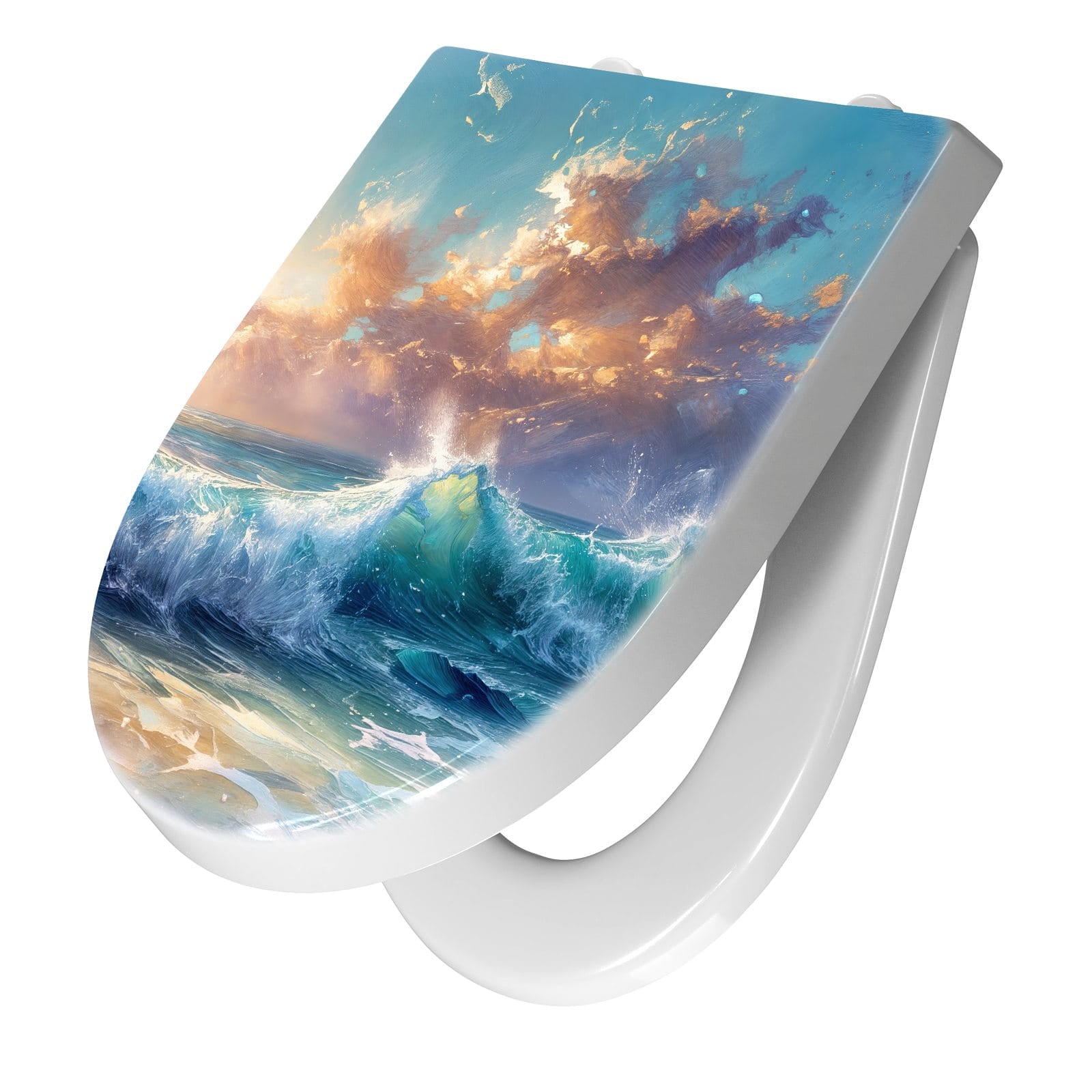 WC-Sitz mit Absenkautomatik Ozeanwellen Sonnenaufgang