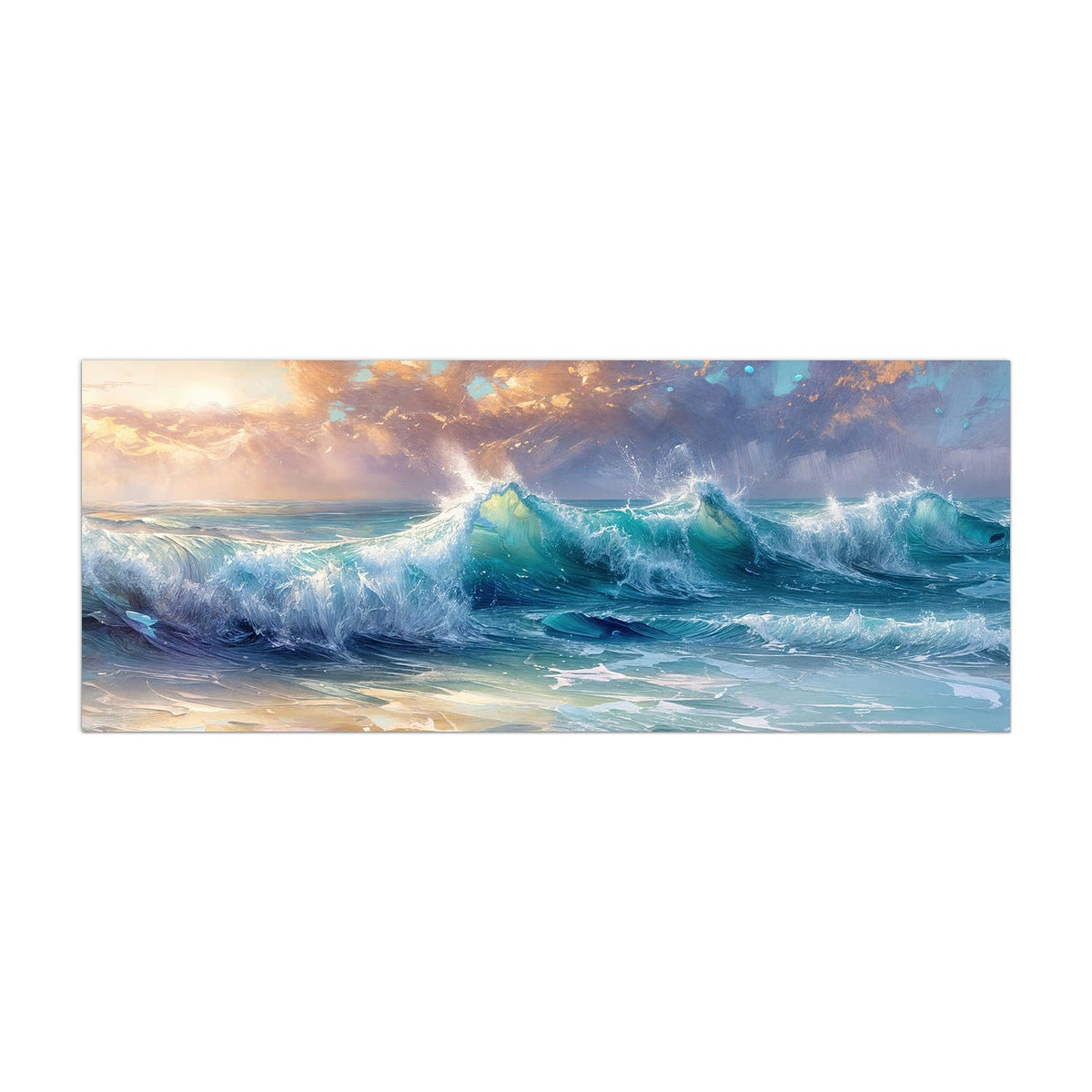 Küchenrückwand aus Glas Schäumende Wellen im Hochformat, Motiv bildfüllend von vorn