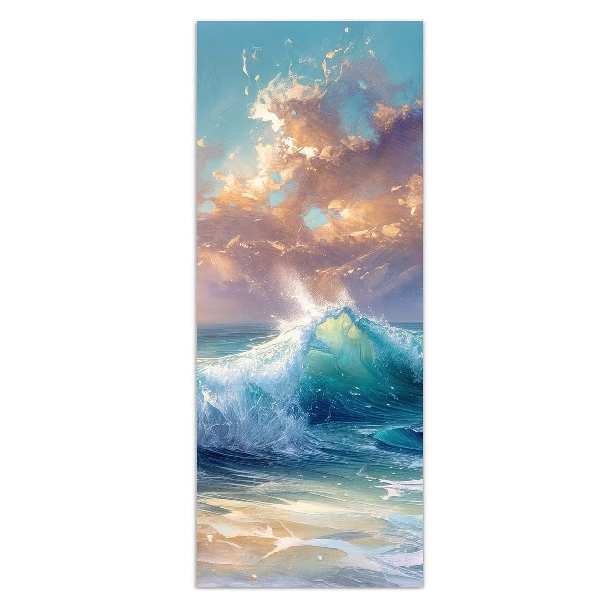 Wandbild - Schäumende Wellen - Hochformat – Schäumende Wellen in Türkis