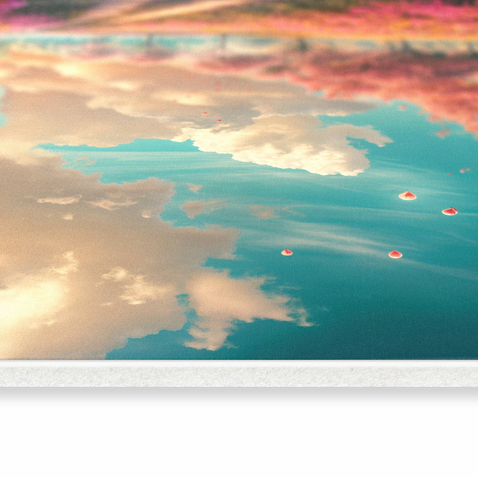 Wasserabweisender moderner Küchenläufer mit Motiv Blühender Weg in seitlicher Ansicht